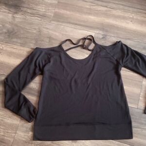 Black Victoria's secret sport long sleeve cross strap back medium top